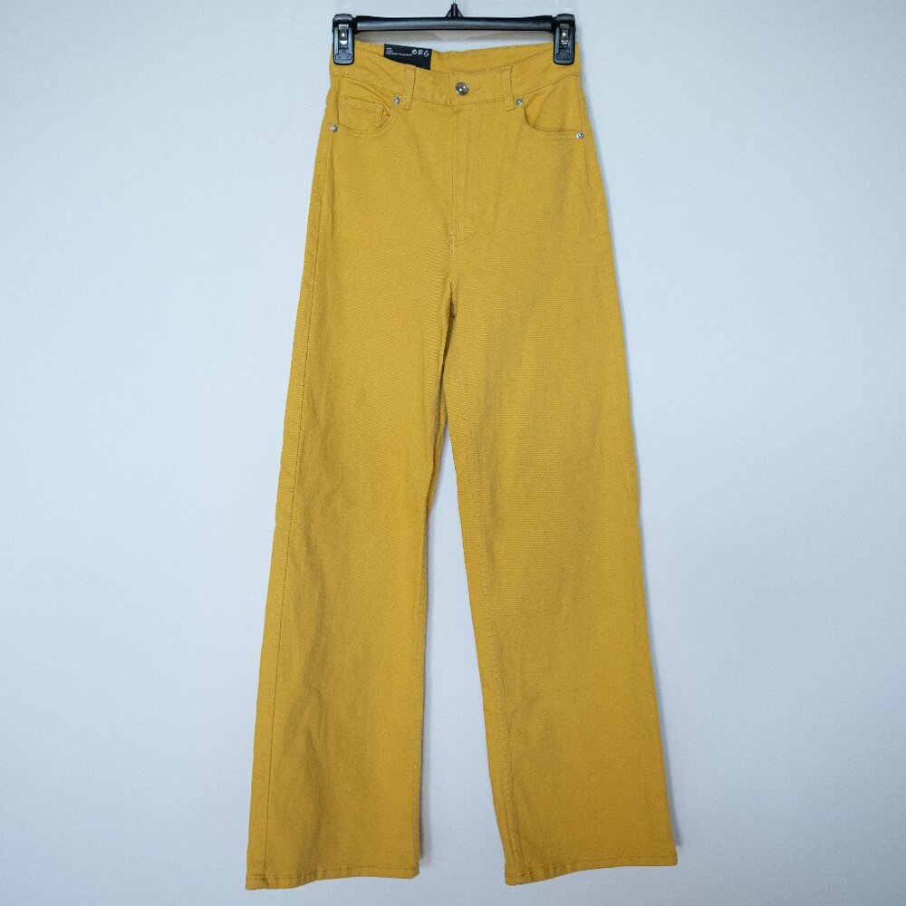 Divided by H&M Yellow Wide Leg High Waist Jeans